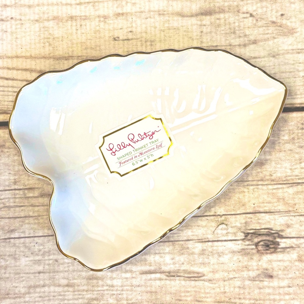 🌸Lilly Pulitzer Monstera Shaped Trinket Tray NWT Cute for Easter🌸